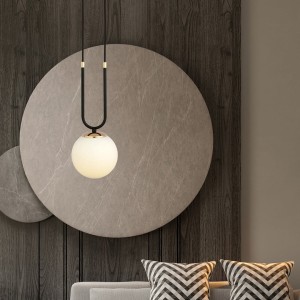 Lampa wisząca GLAM 1 BLACK/OPAL