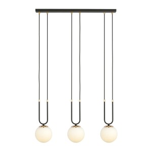 Lampa wisząca GLAM 3 BLACK/OPAL