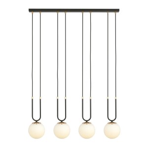 Lampa wisząca GLAM 4 BLACK/OPAL