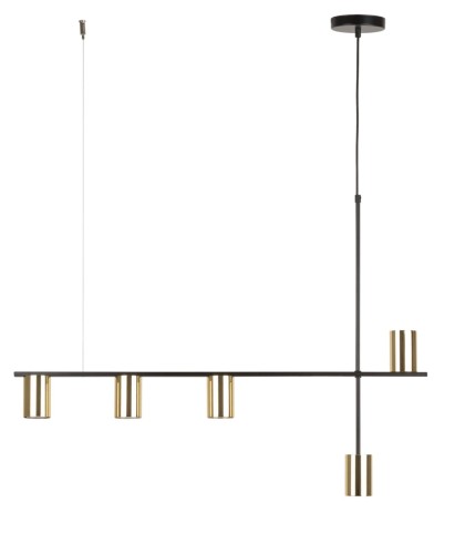 Lampa wisząca z reflektorami Vendo 5 czarny mosiądzowany