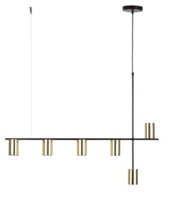 Lampa wisząca z reflektorami Vendo 6 czarny mosiądzowany