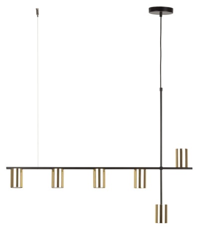 Lampa wisząca z reflektorami Vendo 6 czarny mosiądzowany