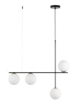 Lampa wisząca ze szklanymi mlecznymi kloszami Silia 4 czarny