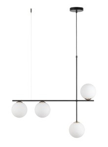 Lampa wisząca ze szklanymi mlecznymi kloszami Silia 4 czarny