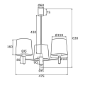 Żyrandol 3 pł. PONTE PLUS 6192 ARGON
