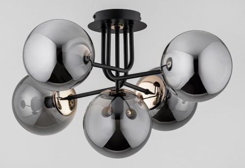 Żyrandol lampa sufitowa 5-punktowa BOSS czarny/chrom
