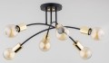 Lampa sufitowa Industrial 6-punktowa TILAN czarny/złoty