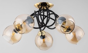 Lampa sufitowa krótka 5-punktowa MODENA BLACK GOLD