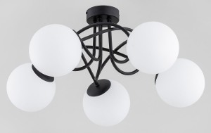 Lampa sufitowa krótki żyrandol 5-punktowy BANKO BLACK