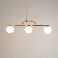 Lampa wisząca ze szklanymi kulami TES 3 złoty