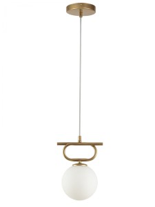 Lampa wisząca ze szklaną kulą TES 1 złoty