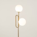 Lampa podłogowa z mlecznymi kulami TES złoty