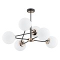 Lampa wisząca 6-punktowa SAGITO mosiądz/czarny