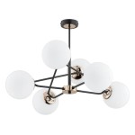 Lampa wisząca 6-punktowa SAGITO mosiądz/czarny