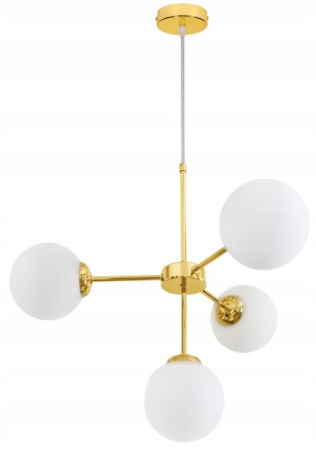 Lampa wisząca MILO GOLD 4 kulka szklana #1333
