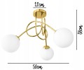 Lampa wisząca GOLD 3 kulka szklana #1330