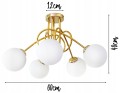 Lampa wisząca GOLD 5 kulka szklana #1331