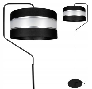 Nowoczesna Lampa Stojąca ABAŻUR czarno biały #1192