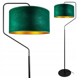 Lampa podłogowa z welurowym abażurem ABAŻUR GREEN zielony #1210