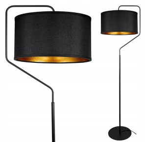 Nowoczesna Lampa Stojąca ABAŻUR czarno złoty #1209