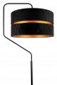 Nowoczesna Lampa Stojąca ABAŻUR welur czarno złoty #1214