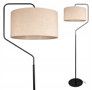 Lampa podłogowa z abażurem BOHO czarny/beżowy #1211