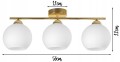 Lampa wisząca sufitowa GOLD 3 kulka szklana otwarta #1095
