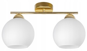 Lampa wisząca sufitowa GOLD 2 kulka szklana otwarta #1094