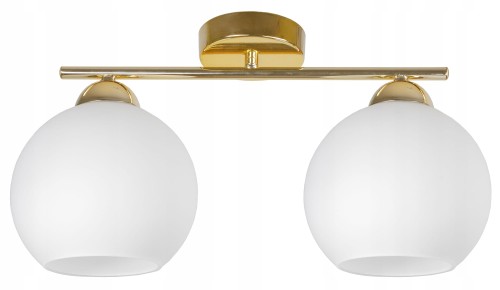 Lampa wisząca sufitowa GOLD 2 kulka szklana otwarta #1094