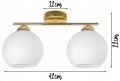 Lampa wisząca sufitowa GOLD 2 kulka szklana otwarta #1094