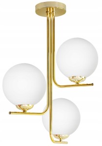 Lampa sufitowa GOLD 3 kulka szklana #1336 