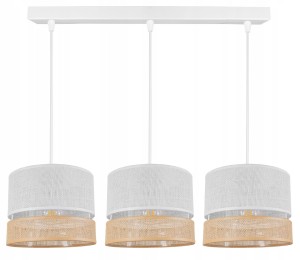 Lampa wisząca 3-punktowa z abażurami BOHO WHITE #1242 