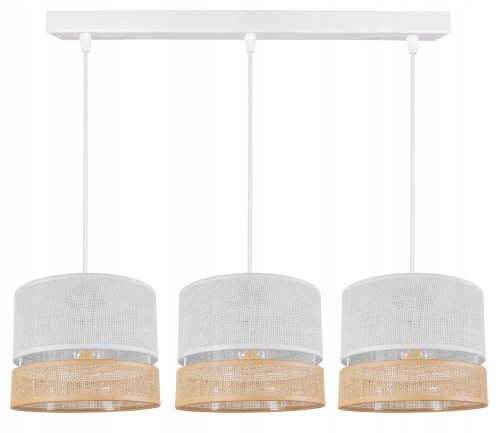 Lampa wisząca 3-punktowa z abażurami BOHO WHITE #1242 