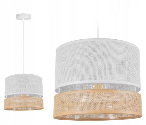 Lampa wisząca 1-punktowa z abażurem BOHO WHITE mały #1240
