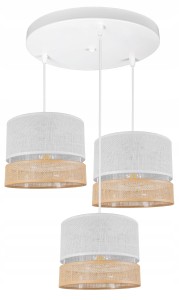 Lampa wisząca 3-punktowa z abażurami BOHO WHITE #1243