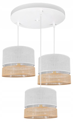 Lampa wisząca 3-punktowa z abażurami BOHO WHITE #1243