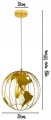 Lampa wisząca sufitowa GLOBUS GOLD #1373