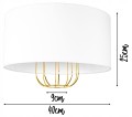 Lampa wisząca abażur LOFT BIAŁA GOLD 1246