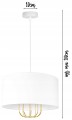 Lampa wisząca abażur LOFT BIAŁA GOLD 1246