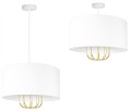 Lampa wisząca abażur LOFT BIAŁA GOLD 1246