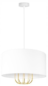 Lampa wisząca abażur LOFT BIAŁA GOLD 1246
