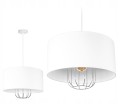 Lampa wisząca abażur LOFT BIAŁA CHROM 1247