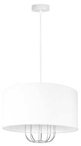 Lampa wisząca abażur LOFT BIAŁA CHROM 1247