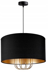 Lampa wisząca abażur LOFT BLACK GOLD 1415