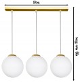 Lampa wisząca GOLD 3 kulka szklana #1329