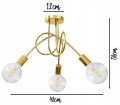 Lampa sufitowa żyrandol loft GOLD złoty mosiądz #1381