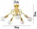 Lampa sufitowa żyrandol loft GOLD złoty mosiądz #1382