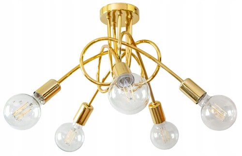 Lampa sufitowa żyrandol loft GOLD złoty mosiądz #1382