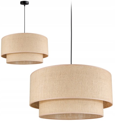 Lampa wisząca 1-punktowa z abażurem BOHO juta #833 