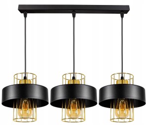 Lampa wisząca LOFT druciak  BLACK GOLD mosiądz #1397